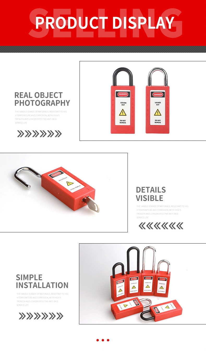 38mm Long Body Safety Padlock Security Lockout Tagout Safe Lock Manufacturer