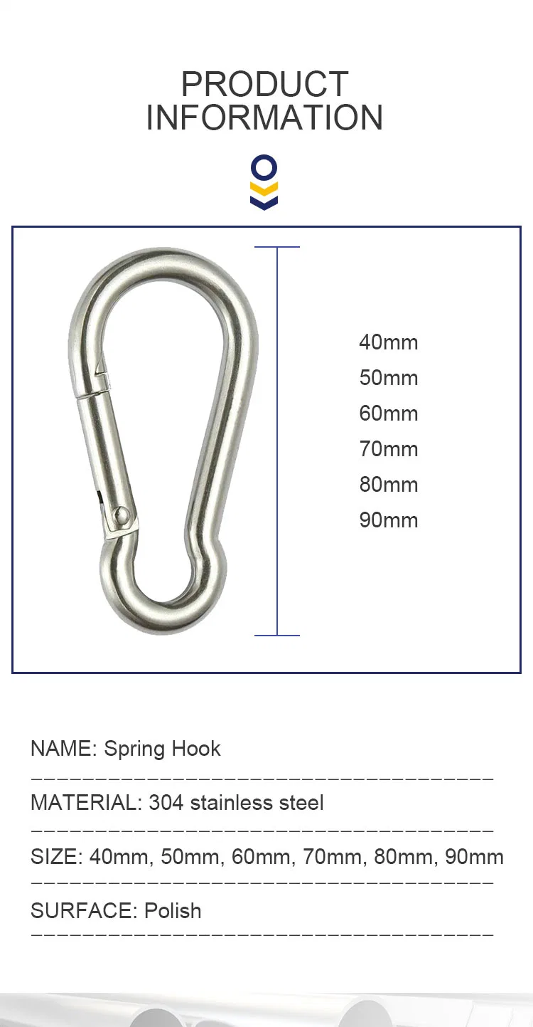 DIN5299 Blue and White Zinc Spring Hook Mountain Outdoor Safety Hook