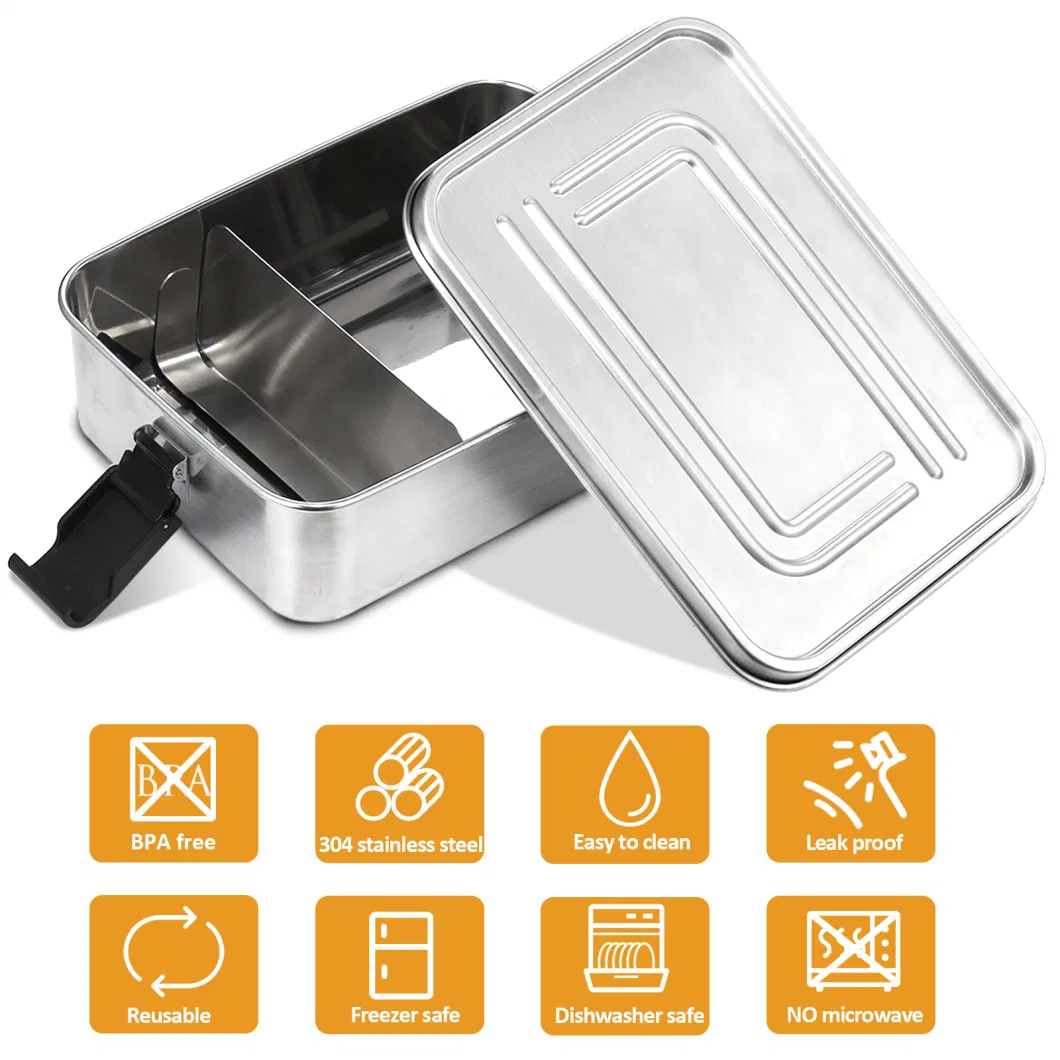 Aohea Eco-Friendly Leakproof Stainless Steel Bento Lunch Box Metal Lunch Container