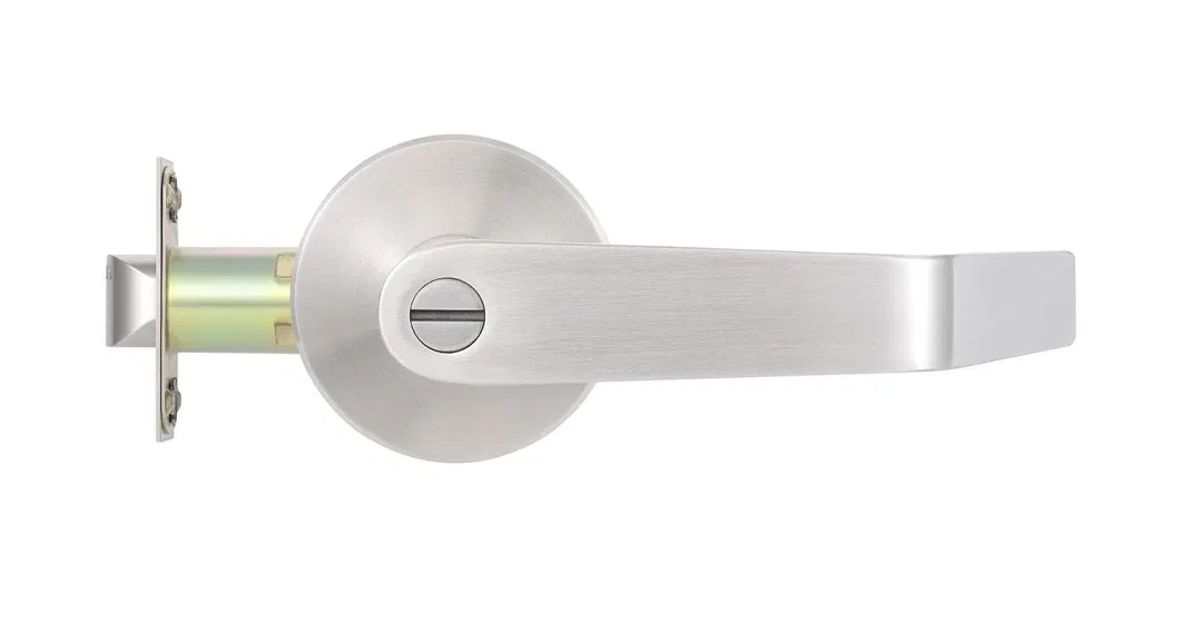 Security Privacy Lever Door Handle Lock Double Cylinder Satin Entry Safety Lever Handle Lock