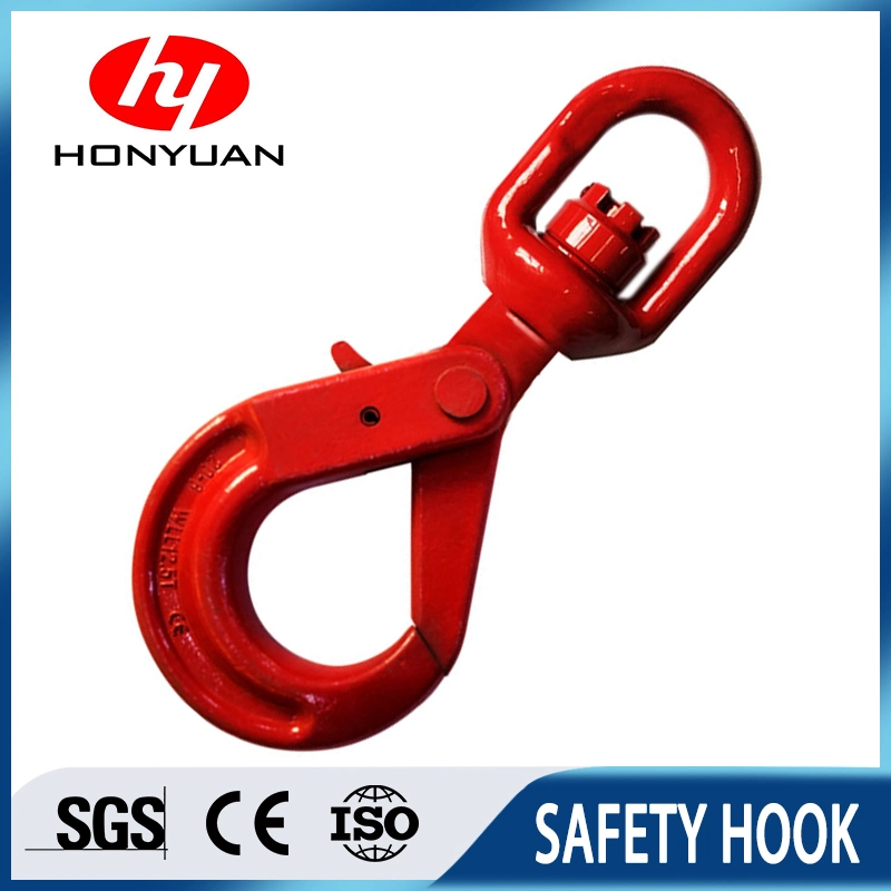 Forged Alloy Steel Self Locking G80 Swivel Safety Hook