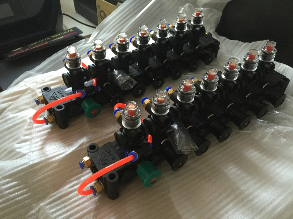 Combination Pneumatic Switch 6 Compartments Fuel Tanker Pneumatic Control Block Valves