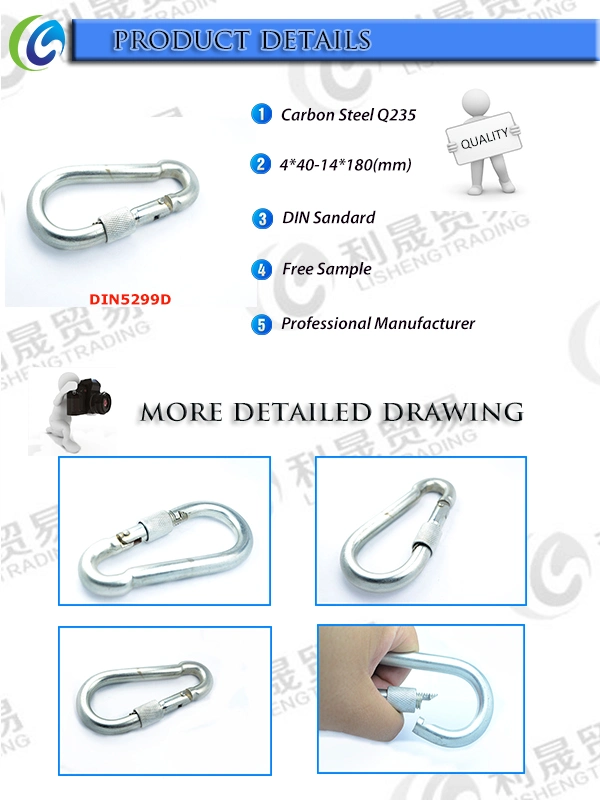 China Manufacturer of Carabiner Iron Screw Lock Snap Hooks