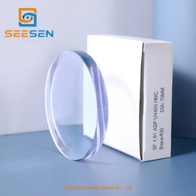 Single Vision High Index Lenses Semi-Finished 1.61 Asp UV400 Hmc Optical Lentes