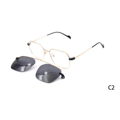 Fashion Trendy Metal Magnetic Clip-on Sunglasses Polarized Lens 2021