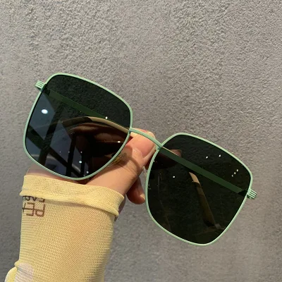 Luxury Copy Brand Korean Ins Designer Rimless Square Sunglasses Outdoor Sun Protection
