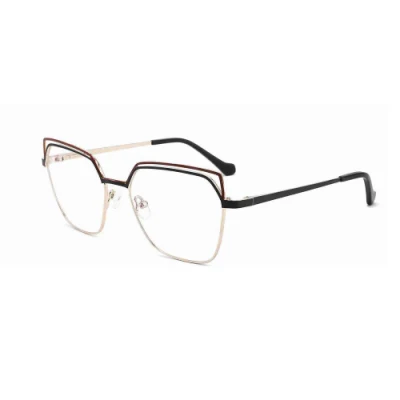 Eyewear Xc62142 Trendy Cat Eye Metal Frames Photochromic Spectacle Glasses Optical Frame Women Eyeglasses Wholes