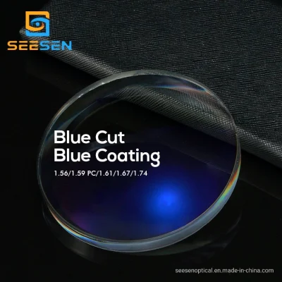 Cr39 1.56 Blue Light Filter Blue with UV420 Protection Lenses Optical Eyeglasses Lens
