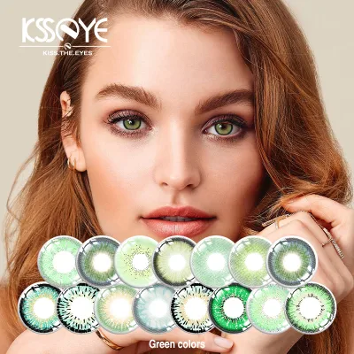 Custom ISO13485 Green Eye Contact Lenses Non Prescription 14mm