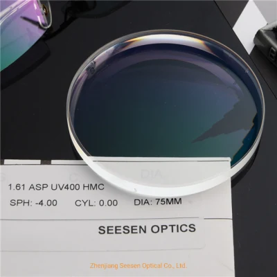  China Hot Selling Single Vision Lens1.61 Aspheric UV400 Hmc Eyeglasses Prescription Lenses