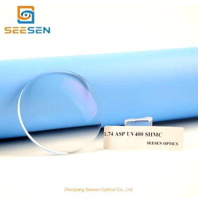 Danyang Lens Manufacturer Wholesale High Power 1.74 Index Anti Scratch Anti Water Super Hydrophobic Shmc Eyeglasses Lens Rx