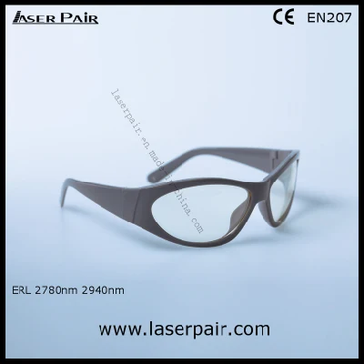 Transparent Lenses of Er Laser Safety Spectacles & Laser Protective Goggles (2700-3000nm) with Grey Frame 55