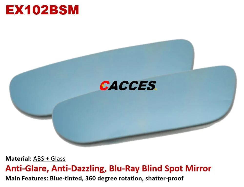 Blind Spot Car Mirror Anti-Dazzle, Rectangle Expansive View Adjustable Blind Mirror, HD Blue Glass Convex Rearview Mirror, Ultra-Thin Frameless Blind Spot Lens