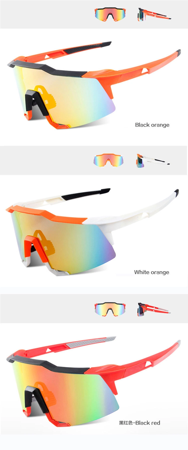 Sport Eyeswear Gafas Ciclismo Oversized PC UV400 Spring Hinge Outdo Sports Sunglasses