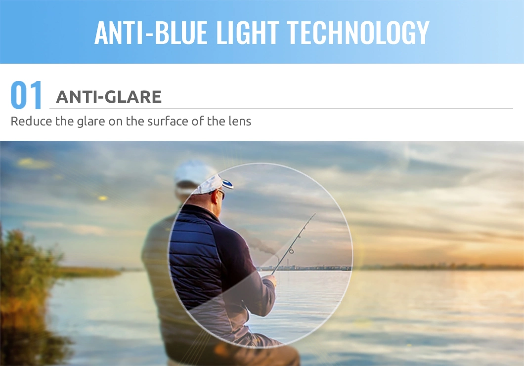 1.59 PC Polycarbonate Single Vision UV420 Blue Cut High Impact Resistance Eyeglasses Lens