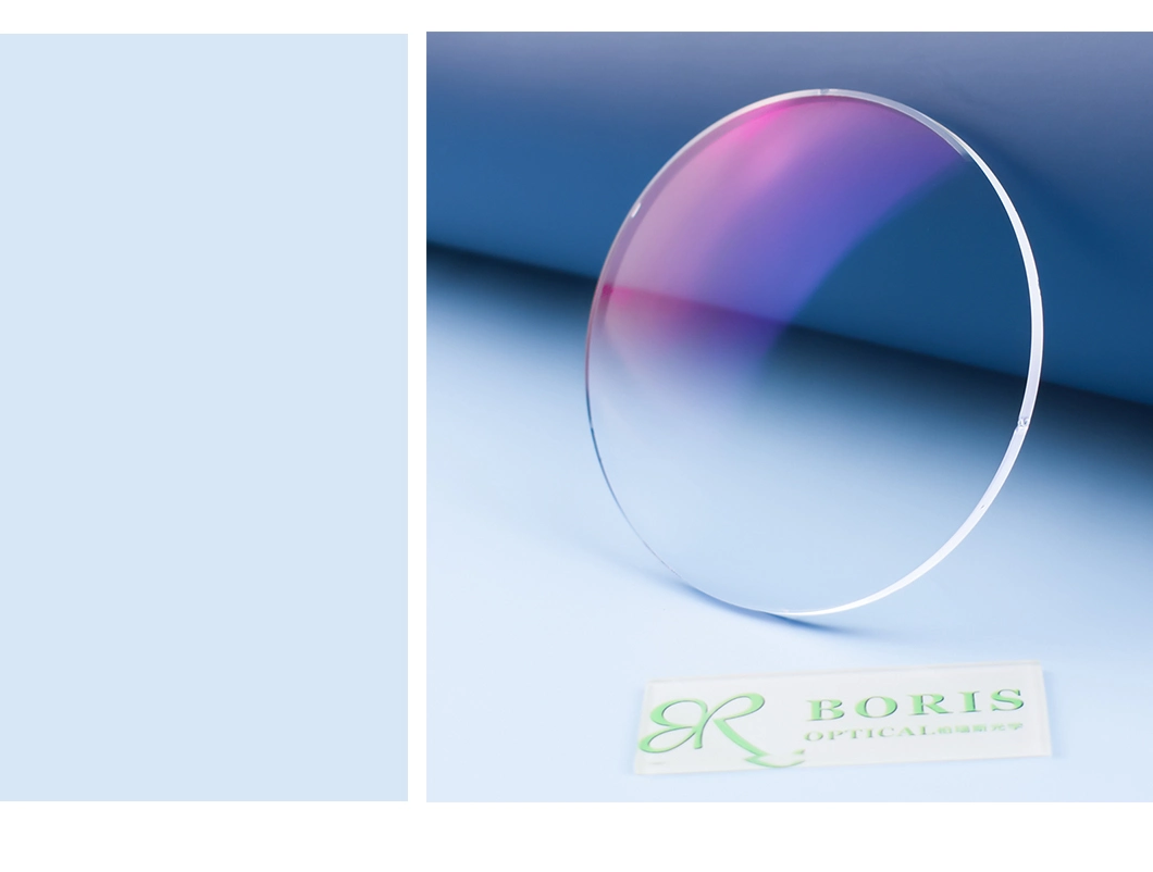 1.61 Single Vision Hmc UV400 Blue Cut Optical Lens Blue Coating Danyang Lens