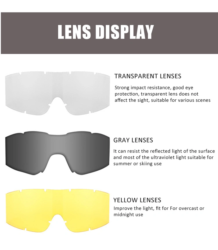 TPU Frame Impact Resistance UV400 Safety Shooting Tactical Sunglasses Dust Protection Goggles