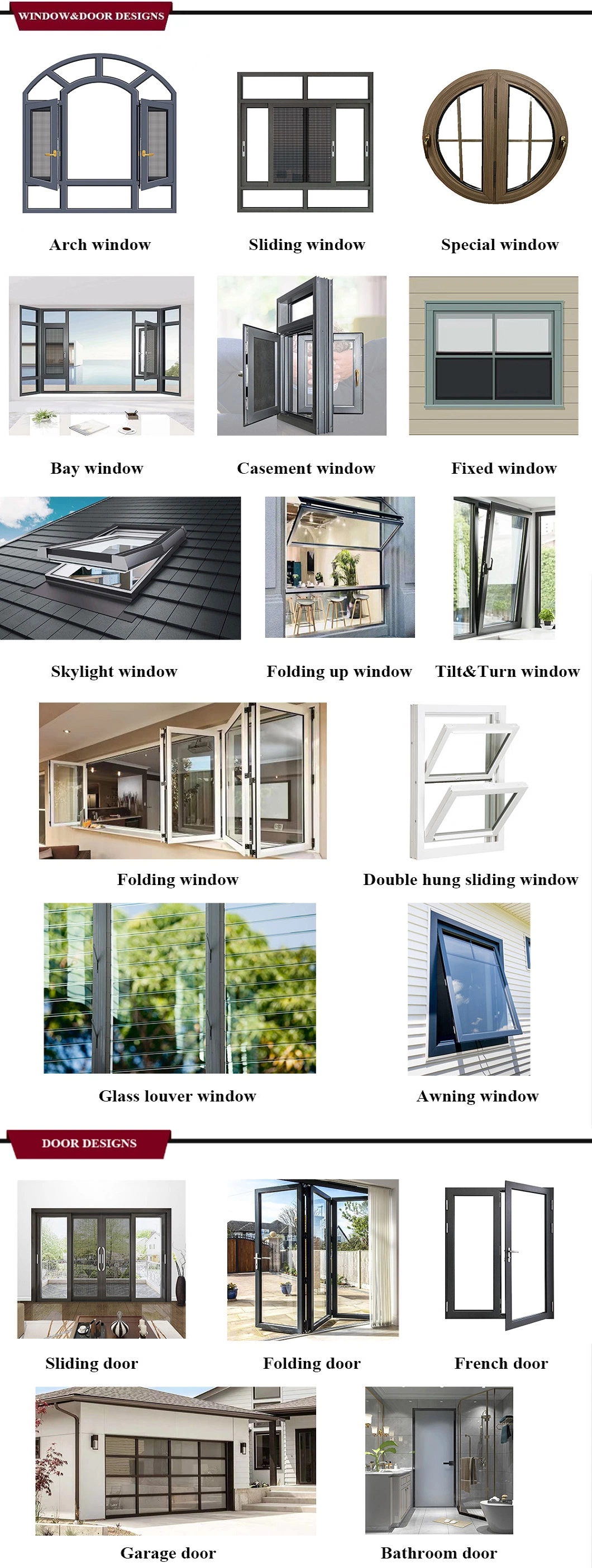 New Modern Rain Proof Polycarbonate Skylight Roofing Roof Skylight Tempered Glass Bi Folding Sliding Swning Window Skylight