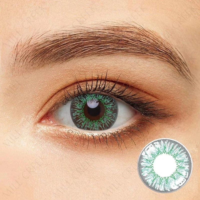 Custom ISO13485 Green Eye Contact Lenses Non Prescription 14mm