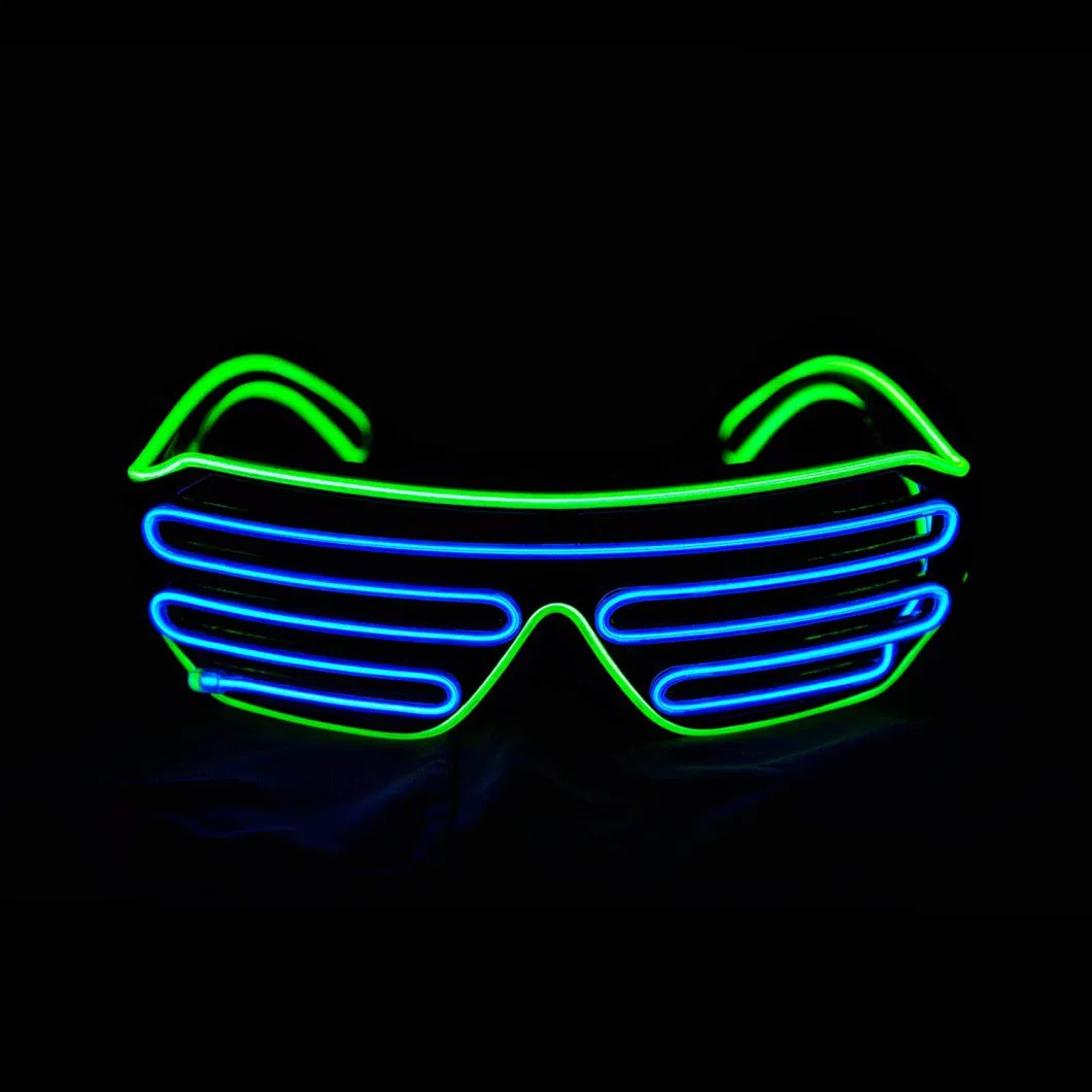 LED Shutter EL Wire Neon Rave Glasses Flashing LED Sunglasses