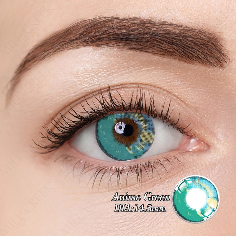 Non Prescription 14mm Natural Green Soft Colored Contacts Circle Color Eye Contact Lenses