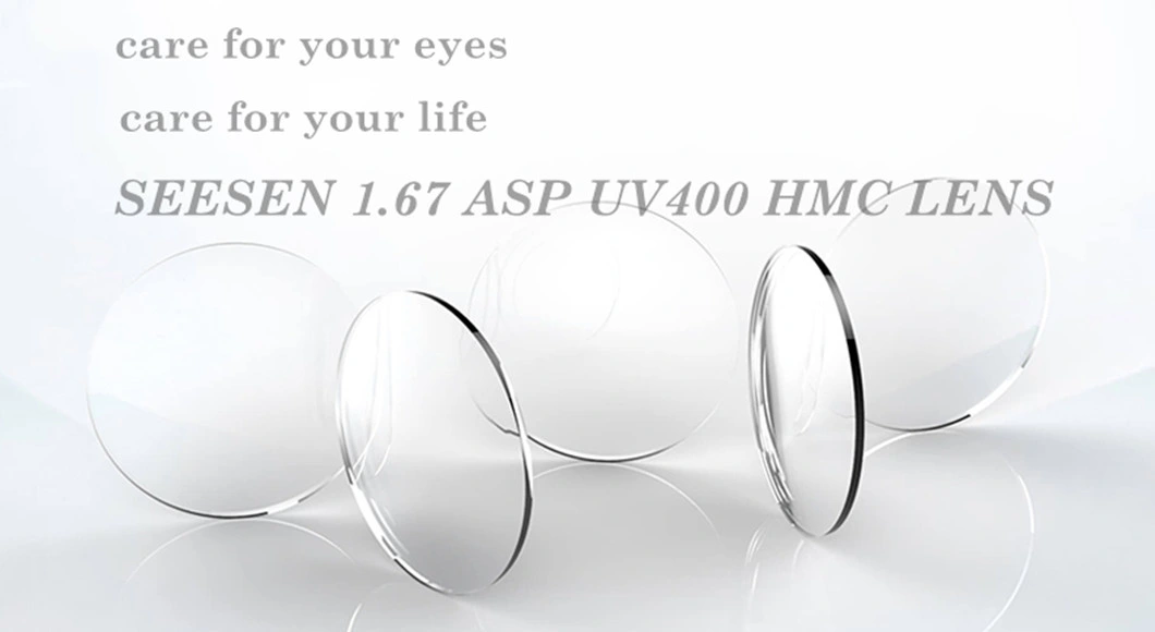 Semi-Finished High Index 1.67 Asp Aspheric UV400 Hmc Ophthalmic Single Vision Lenses