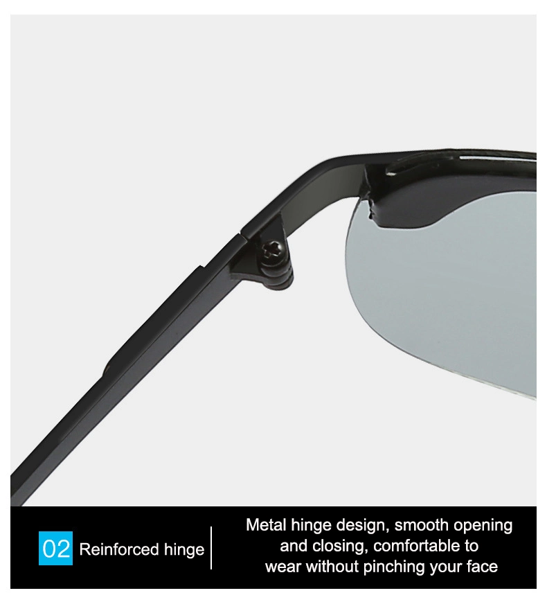 Fashionable Riding and Driving Color-Changing Half-Frame Glasses