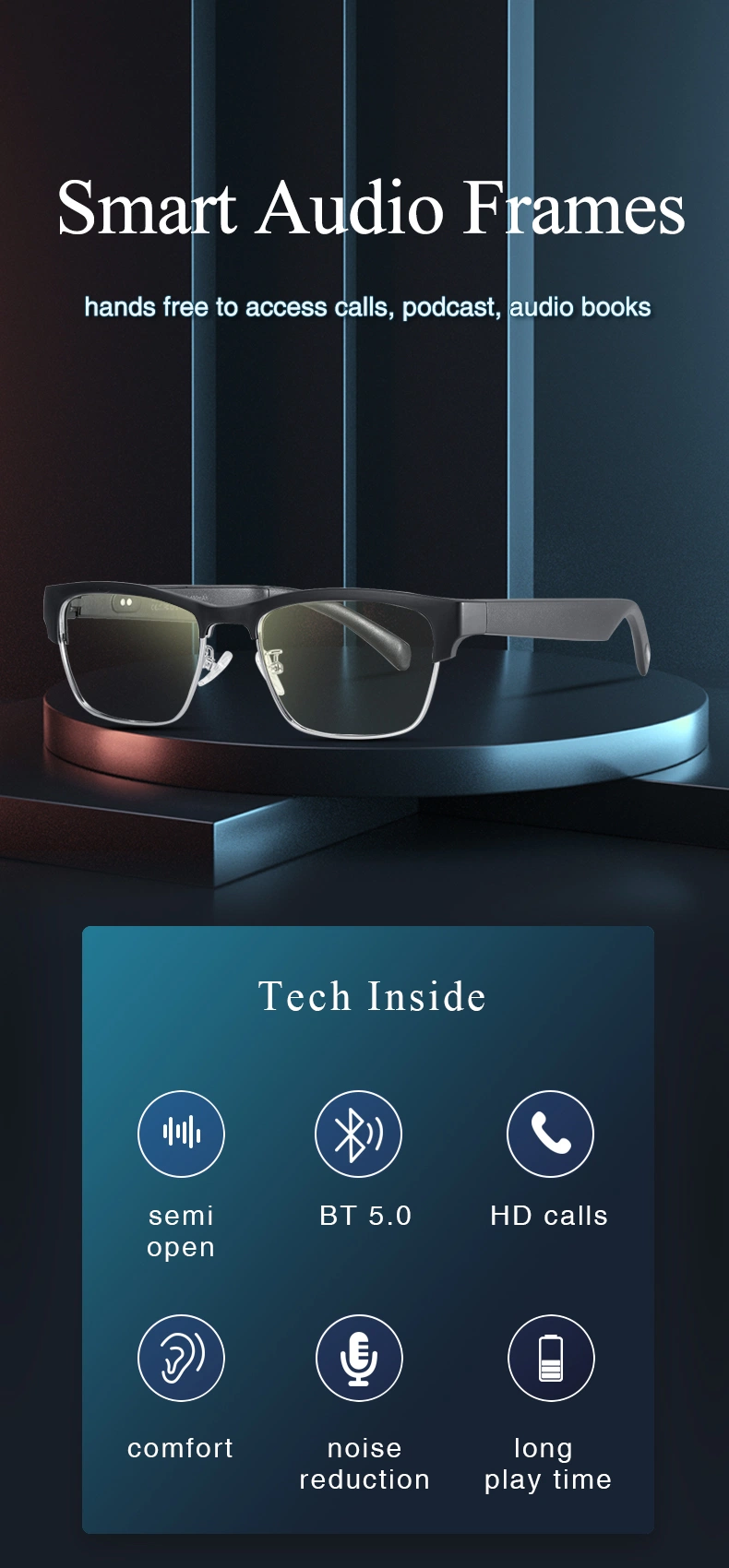 Smart Fashionable Music Glasses for Men and Women