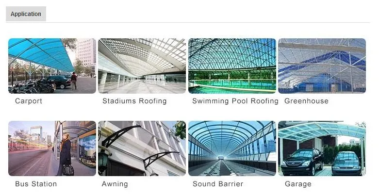 Greenhouse Roofing PC Panel Swimming Pool Roof Twin Wall Hollow Polycarbonate Sheet