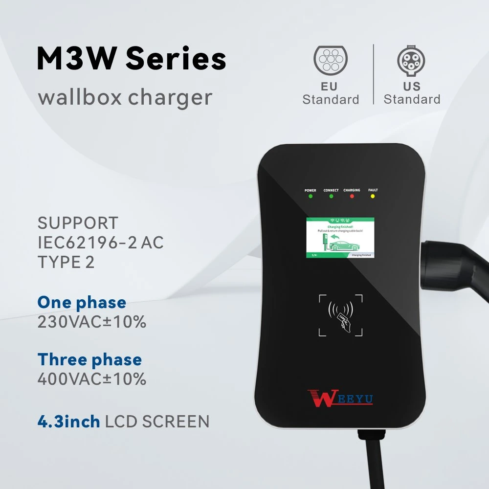 Level 2 Wallbox 80A 19.6kw Waterproof Electric Vehicle Car Charging Station Single Gun EV Charger with Type 1 Plug