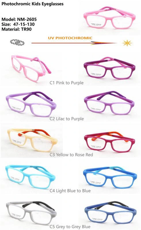 Tr Optical Glasses Spectacle Frames UV Photochromic Color Changing Eyeglasses Frames Glasses for Kids