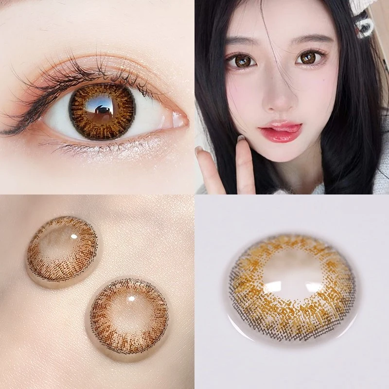 Wholesale Eye Lenses Color Hazel Prescription Contact Lens with Degree OEM Yearly Daily Use Cheap Case Box Packaging