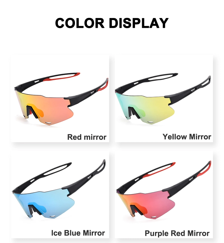 Best Mirrored One Piece Lens Baseball Sport Sun Glasses Anti UV Cycling Sunglasses