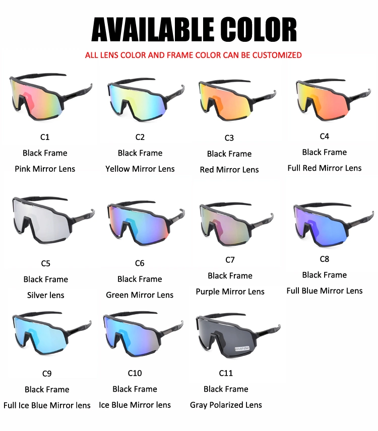 Custom Outdoor Bike Glasses Anti Glare Oversize Running and Hiking Sport Sunglasses