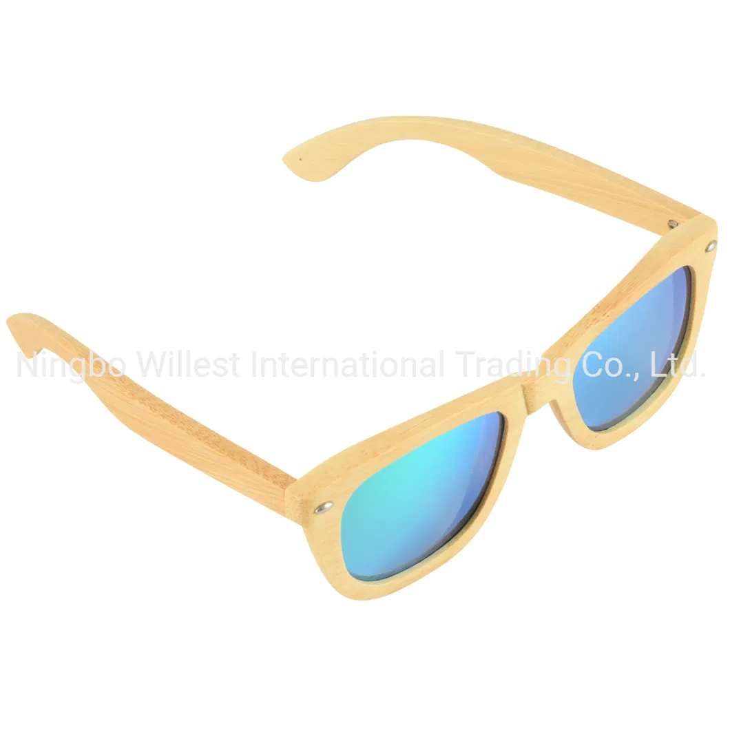 Willest Bamboo Polarized Sunglasses for Men and Women Matte Finish Sun Glasses Color Mirror Lens 100% UV Blocking