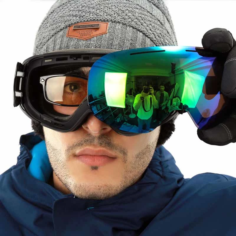 Large Frame Snowboard Goggles with 2 Changeable Lenses