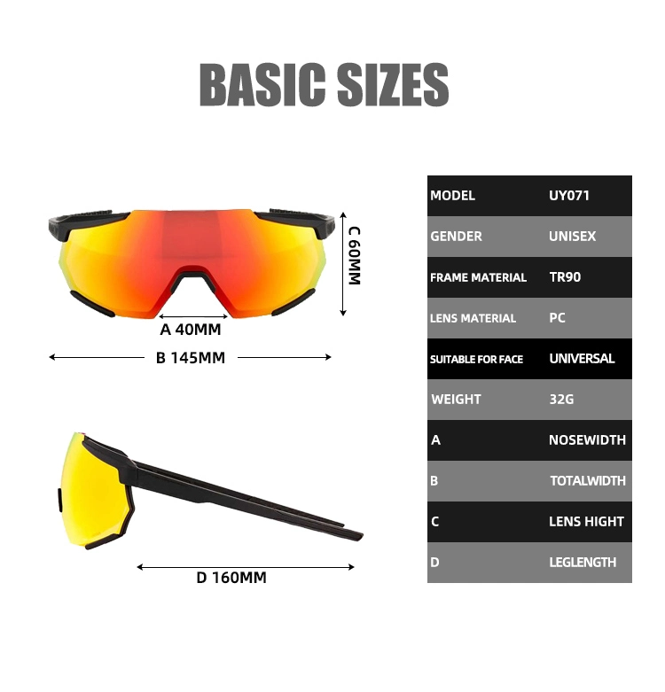 New Arrival Oversize Lens Cycling Sport Sunglasses for Women and Men