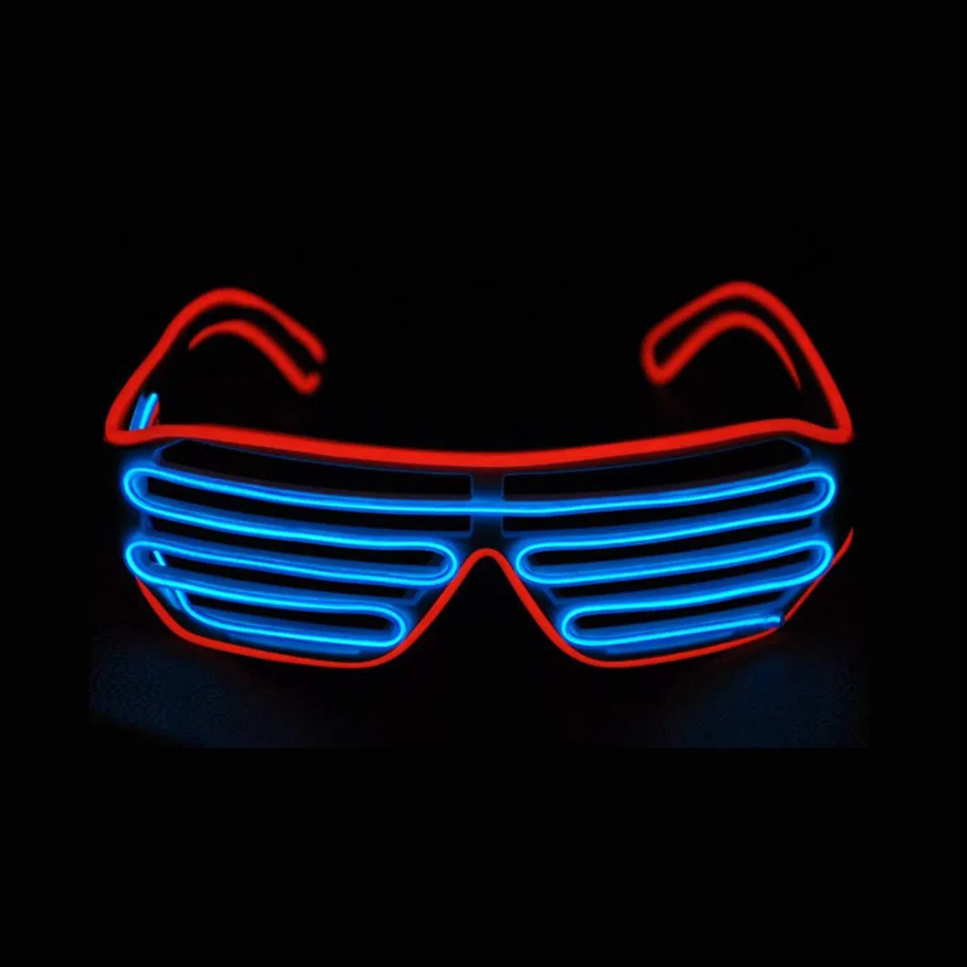 LED Shutter EL Wire Neon Rave Glasses Flashing LED Sunglasses