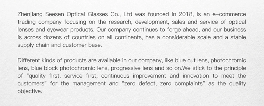 Finished Clear Blue Blocking 1.56 Blue Cut UV420 Progressive Multifocal Lenses Short Corridor Blue Coating Hmc Lens Blue Light Glasses