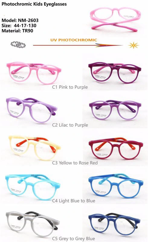 Tr Optical Glasses Spectacle Frames UV Photochromic Color Changing Eyeglasses Frames Glasses for Kids