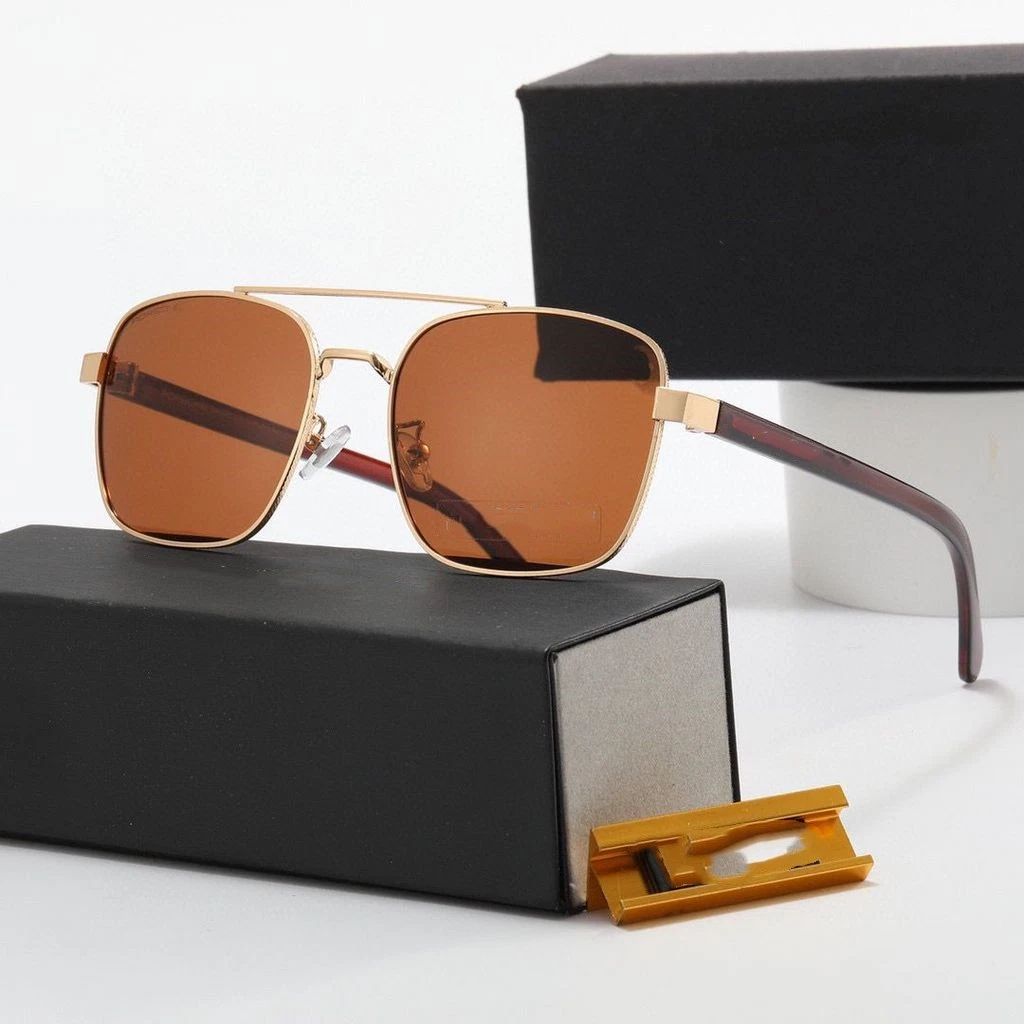 2023 Men&prime;s Custom Logo Woodgrain Color Fashion Rectangle Sunglasses Rimless Sunglasses.