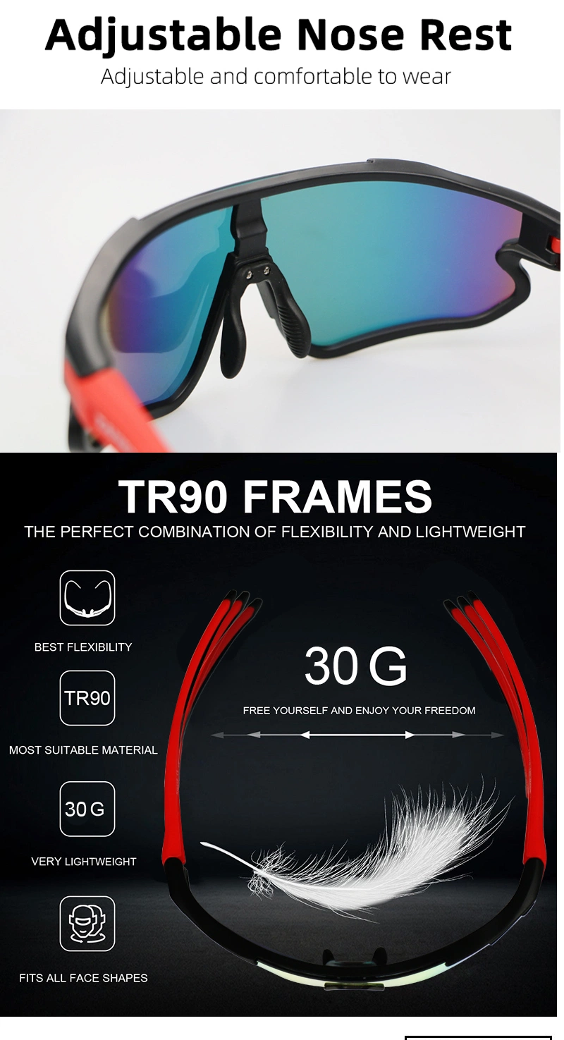 Photochromic Polarized Cycling Eyewear MTB Bike Bicycle Riding Fishing Sport Sunglasses