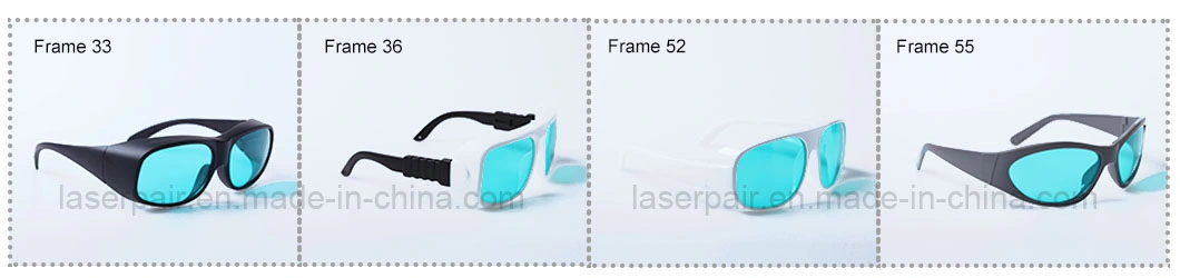 Laser Protection Spectacles for Red Light Therapy Machine 620-700nm O. D 4+ with White Frame 52