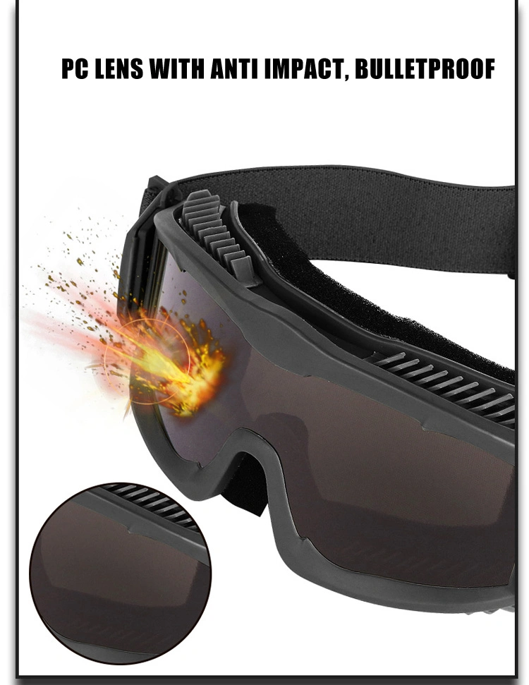 TPU Frame Impact Resistance UV400 Safety Shooting Tactical Sunglasses Dust Protection Goggles