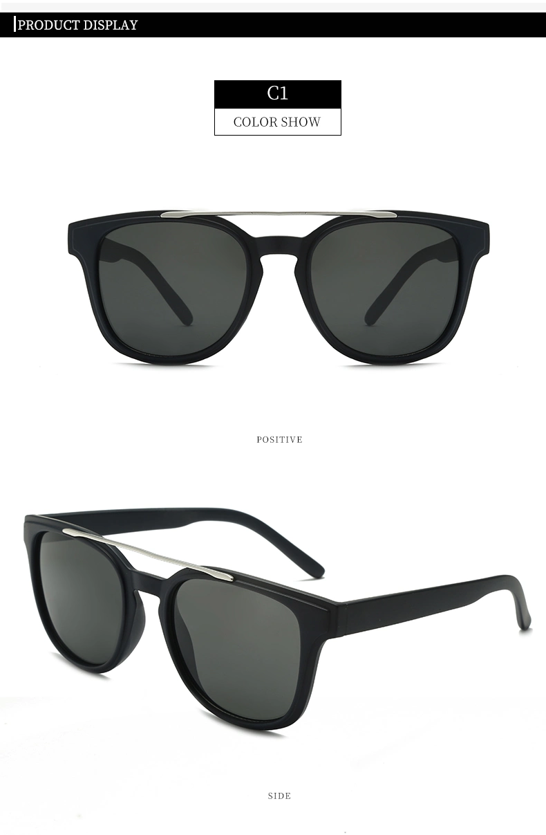 Excellent Design Silver Metal Double Nose Bridges Polycarbonate Lenses UV400 Protection Unisex Ready Goods Sunglasses