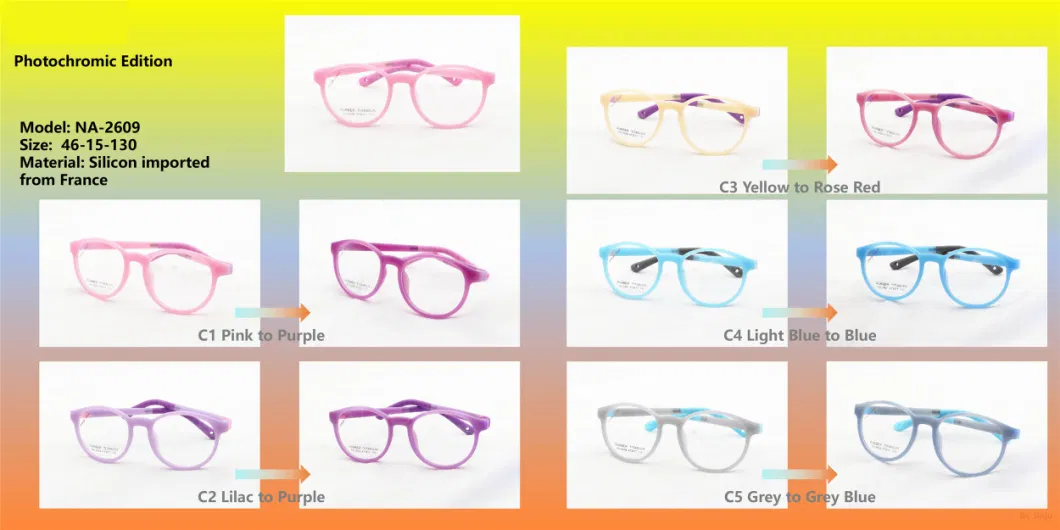 Kid Tr Round Eyeglasses Frames Photochromic Color Changing Optical Glasses Frame