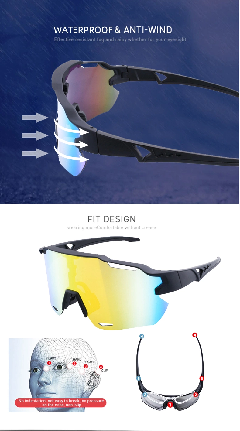 UV Protection Oversize Lens Cycling Glasses Outdoor Baseball Sport Sunglasses