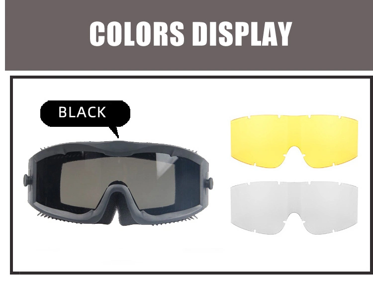 TPU Frame Impact Resistance UV400 Safety Shooting Tactical Sunglasses Dust Protection Goggles