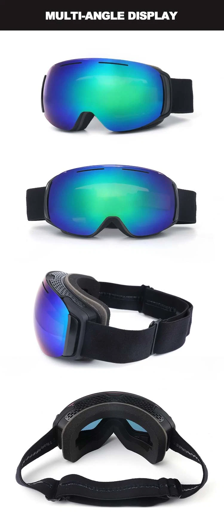 Large Frame Snowboard Goggles with 2 Changeable Lenses