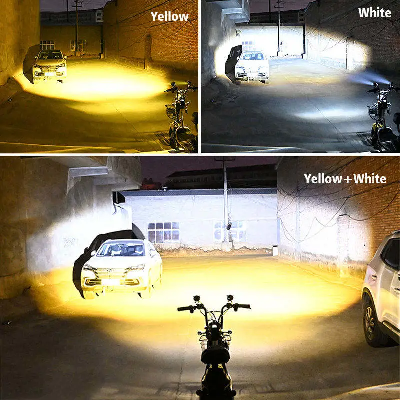 New Owl High Low Beam Yellow White Spot Projector Lens Dual Color Mini Driving